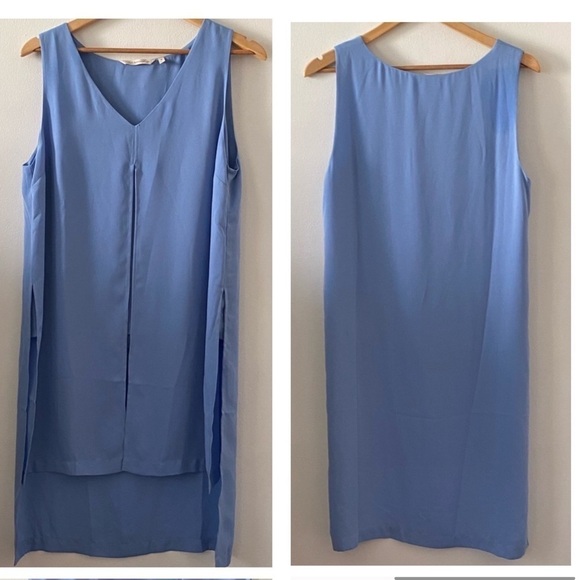Soft Surroundings LightBlue Cut Layer High-Low Tunic Blouse - Picture 1 of 7